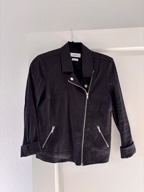 Anthropologie Level 99 Black Women's Linen Zip Jacket sz Small